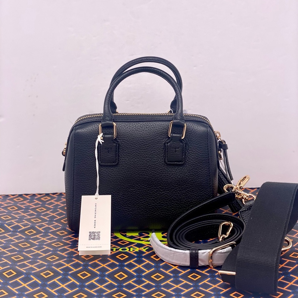 Tory Burch Thea Mini Web Satchel Black - Picture 3 of 13